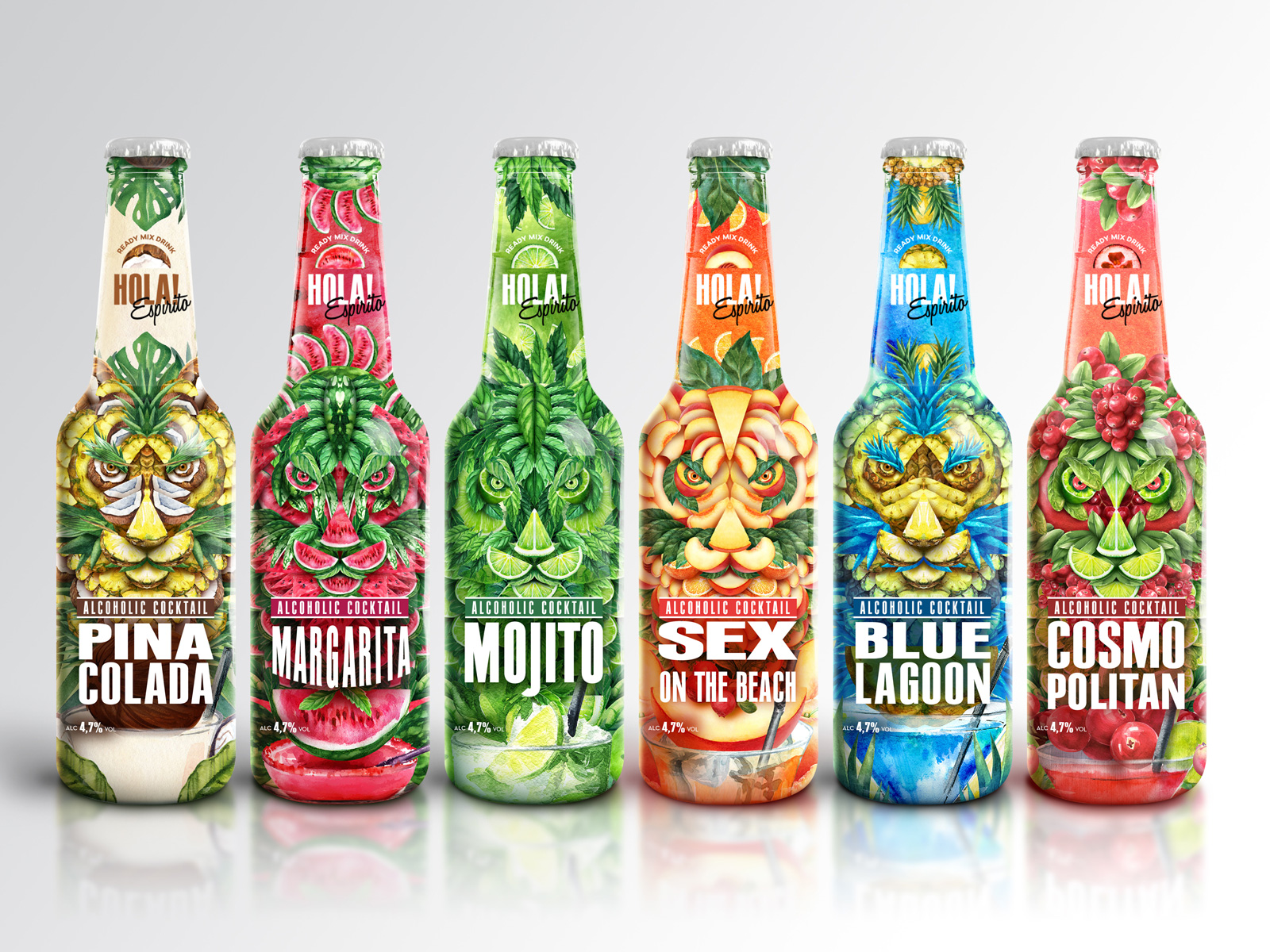 國際包裝設(shè)計欣賞｜HOLA! ESPIRITO雞尾酒包裝設(shè)計創(chuàng)意